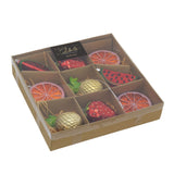 Set of 9 Fruit-Themed Christmas Tree Ornaments | Fruit Hanging Decorations Baubles - Tophatter Daily Deals