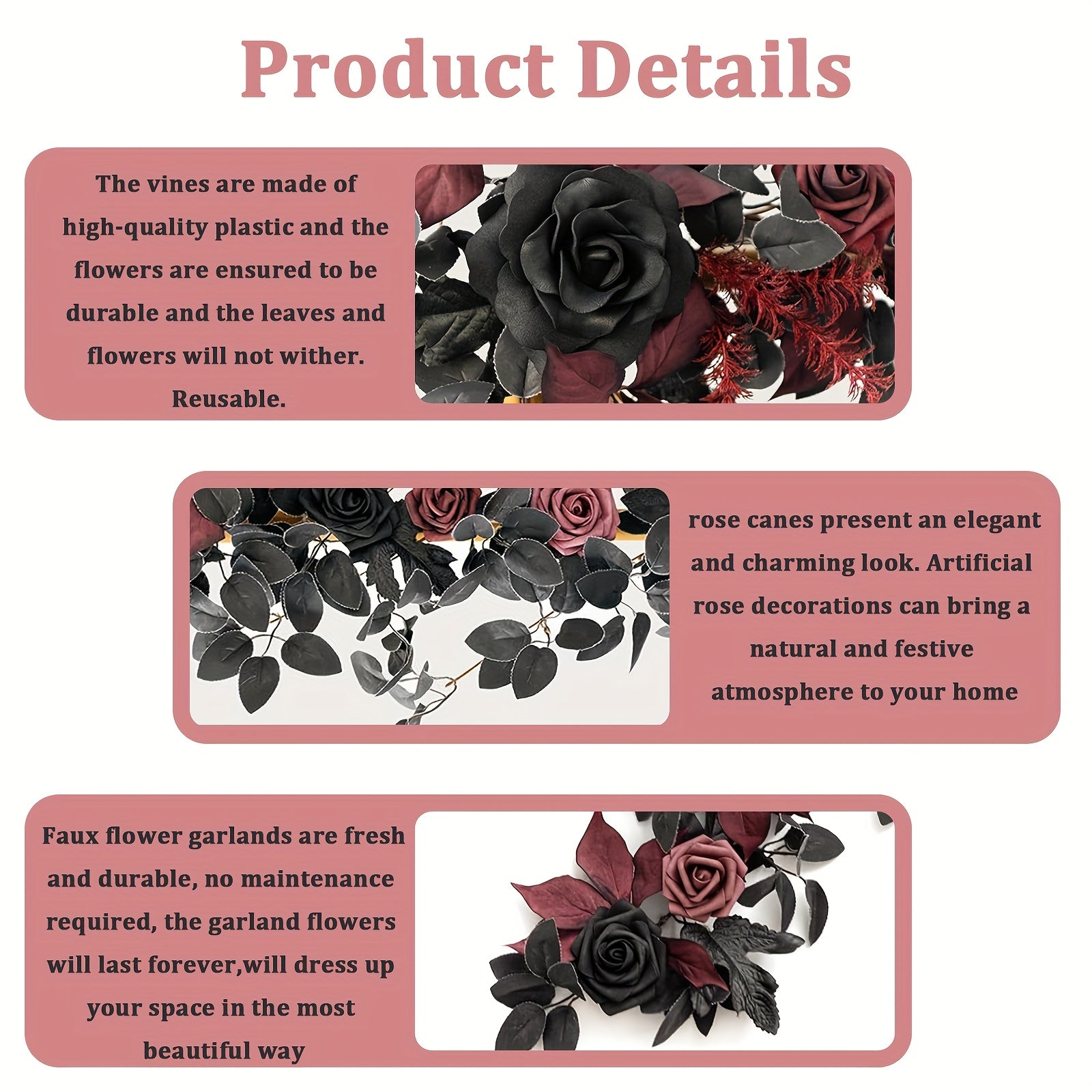 Halloween Artificial Garland Rose Vine Halloween - Tophatter Daily Deals