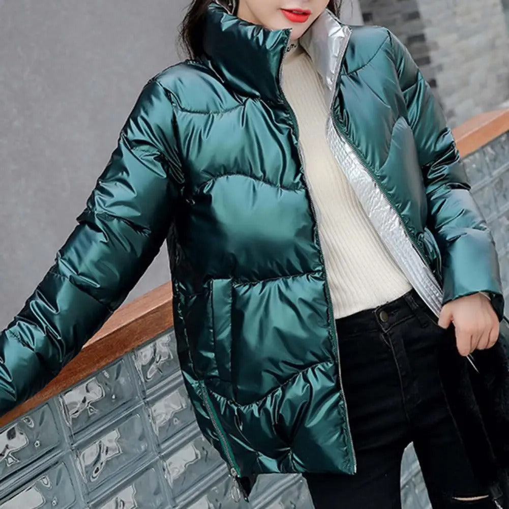 Warm Women’s Puffer Jacket - Cozy Glossy Shell, City - Tophatter Daily Deals