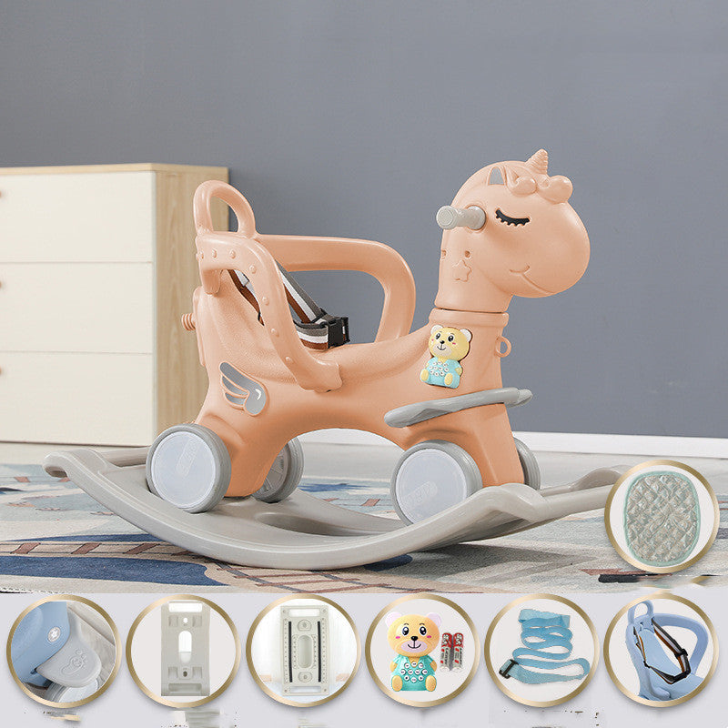 Baby Rocking Cart Birthday Gift Coral powder Standard edition 0 - Tophatter Daily Deals