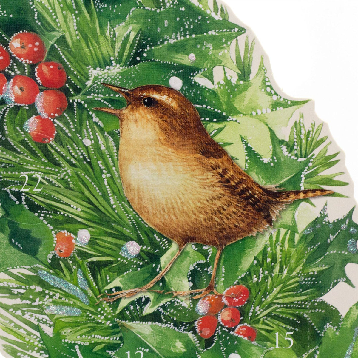 Winter Robin & Holly Wreath Advent Calendar | Large Christmas Advent Calendar Advent Calendar - Tophatter Daily Deals