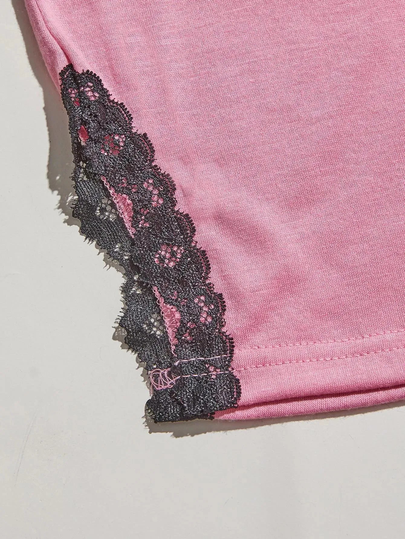 V-Neck Lace Trim Slit Cami and Pants Pajama Set Loungewear Sets - Tophatter Daily Deals