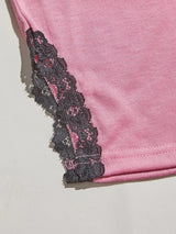 V-Neck Lace Trim Slit Cami and Pants Pajama Set Loungewear Sets - Tophatter Daily Deals