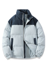 Insulating Unisex Puffer Coat - Stand Collar, Cotton Purplish Blue 3D Changing Face Moving Picture Frame - Tophatter Daily Deals