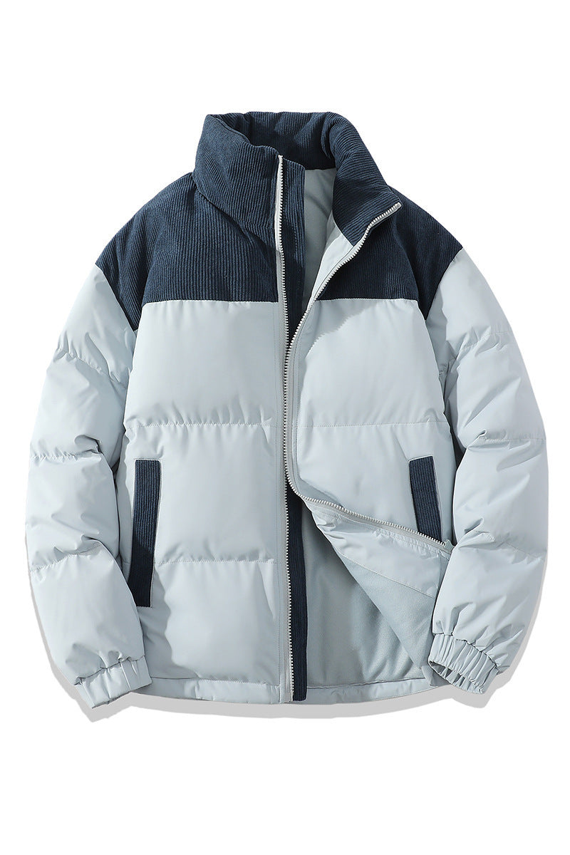 Insulating Unisex Puffer Coat - Stand Collar, Cotton Purplish Blue 3D Changing Face Moving Picture Frame - Tophatter Daily Deals