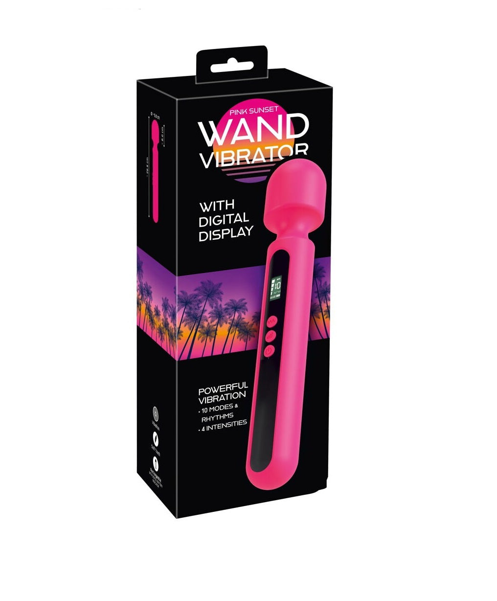 Pink Sunset Wand Vibrator 30 cm with Digital Display and Power > Sex Toys > Mini Massagers - Tophatter Daily Deals