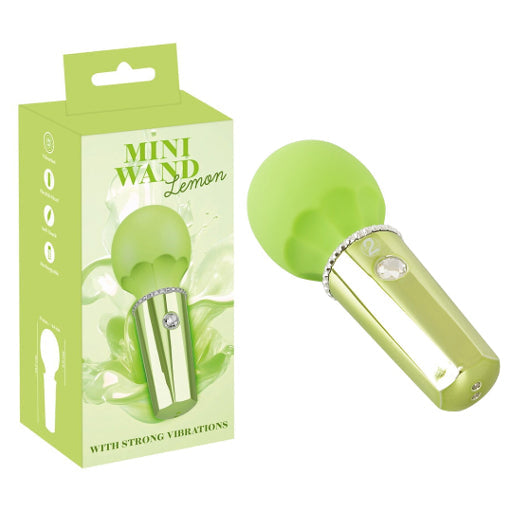 Mini Wand Lemon Massage Wand 12.7 cm in Fresh Sorbet Green with 10 Powerful Vibration Modes and Glitter Stone Button > Sex Toys > Mini Massagers - Tophatter Daily Deals