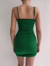 Twisted Ruched Spaghetti Strap Dress Cocktail Dresses - Tophatter Daily Deals