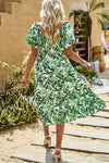 Floral Square Neck Tiered Midi Dress Casual Dresses - Tophatter Daily Deals