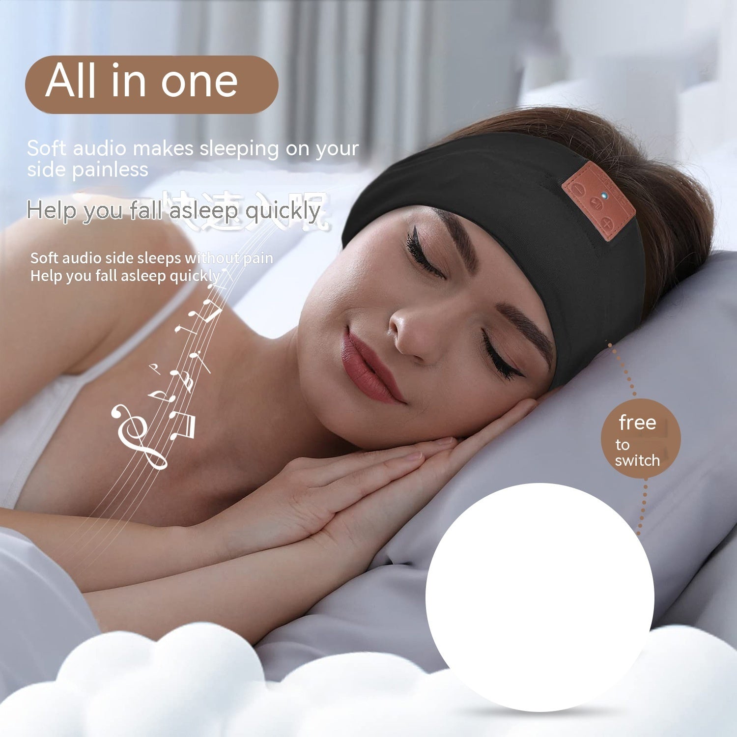 Bluetooth Wireless Call Elastic Shading Non-slip Sports Music Headscarf 0 - Tophatter Daily Deals