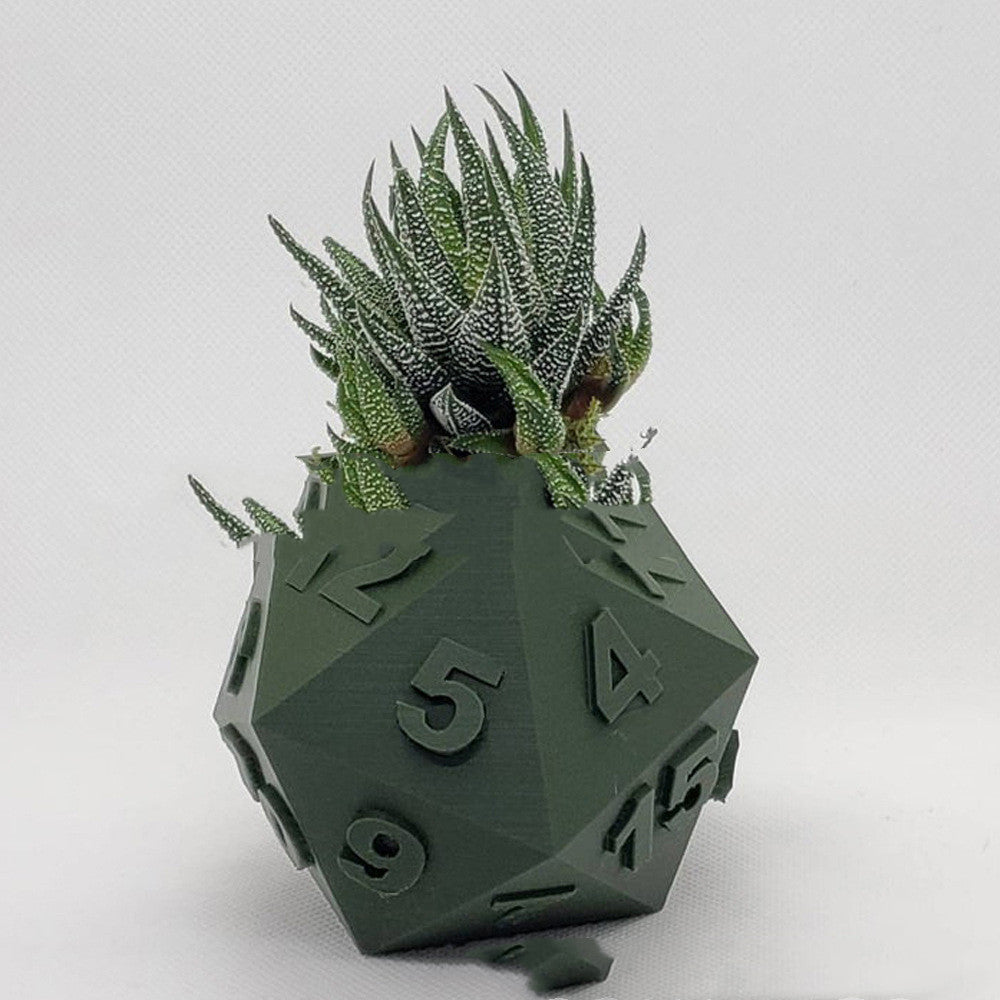 3D Printed Plant Pot Table Top RPG Dice Succulent Planter Set Home Decoration Multifunction Garden Flower Pot A 0 - Tophatter Daily Deals