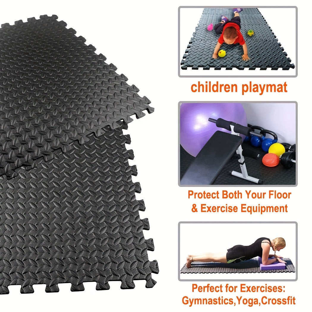 Interlocking Black EVA Fitness Mats Set (20pcs) Yoga & Pilates Mats - Tophatter Daily Deals