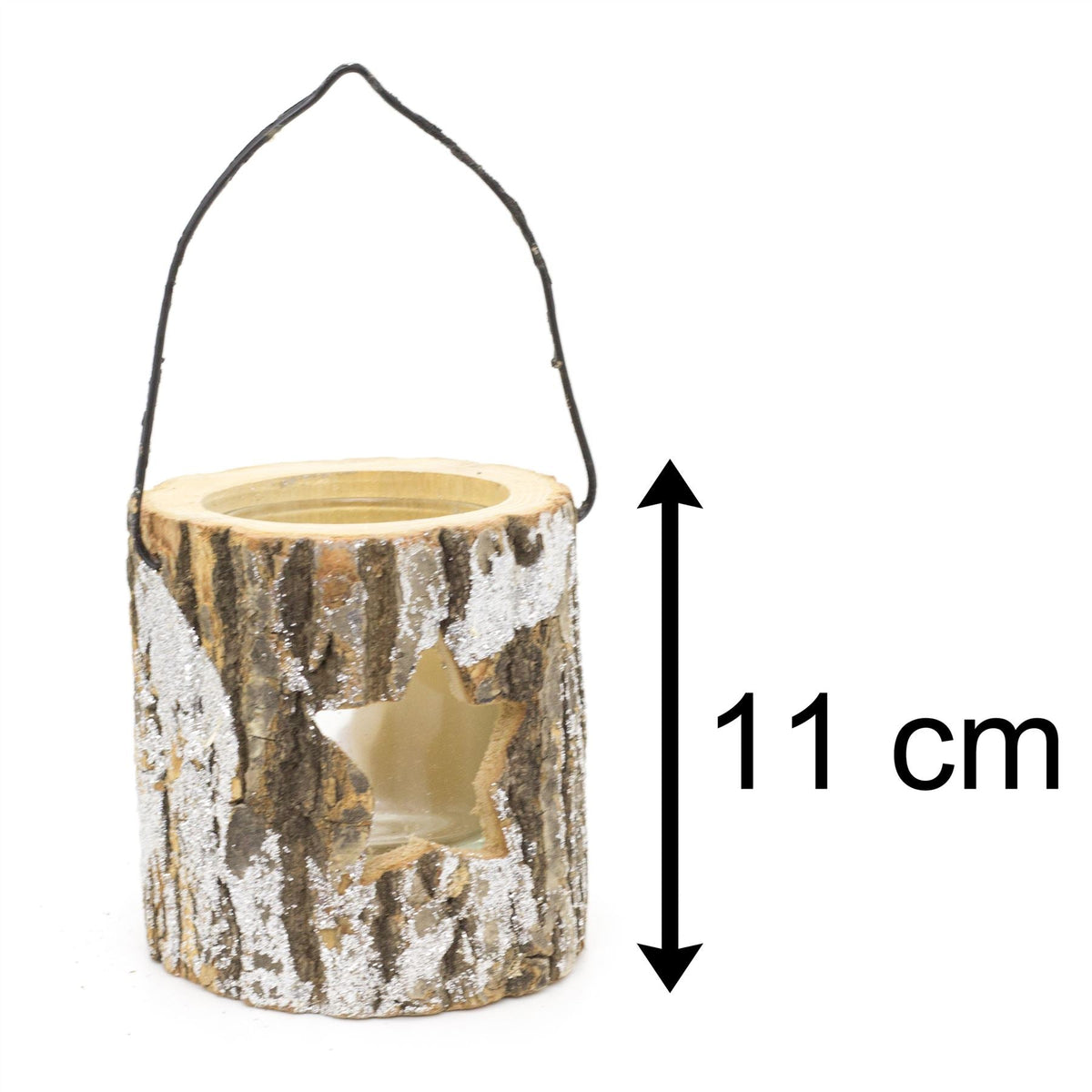 Natural Wood Christmas Tealight Candle Holder | Festive Rustic Wooden Tea Light Candle Pot | Xmas Lantern Tealight Votive Holder - Design Varies One Supplied Candle Holder - Tophatter Daily Deals