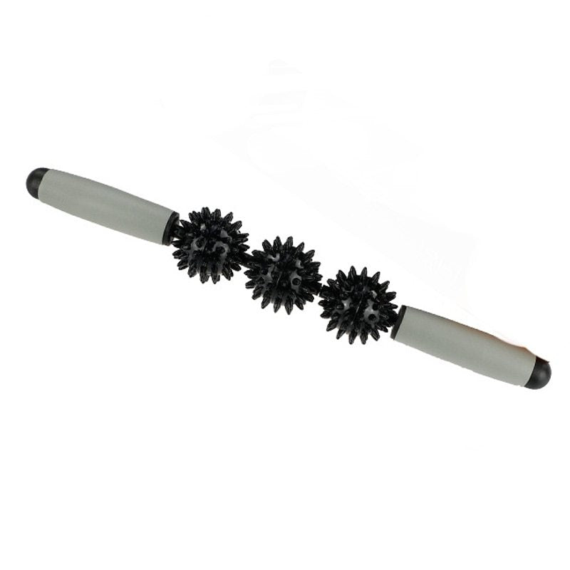 Anti Cellulite Massager Stick Anti-Cellulite Trigger Point Stick Body Foot Face Leg Slimming Massage Muscle Roller Three rounds black 0 - Tophatter Daily Deals