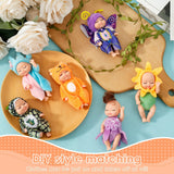 6-Piece Mini Baby Doll Set with Butterfly and Flower Outfits, 4 Inch Doll - Tophatter Daily Deals