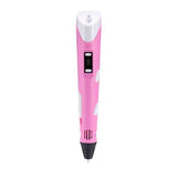3D print pen 3D pen two generation graffiti 3D stereoscopic paintbrush children puzzle painting toys Pink USB 0 - Tophatter Daily Deals
