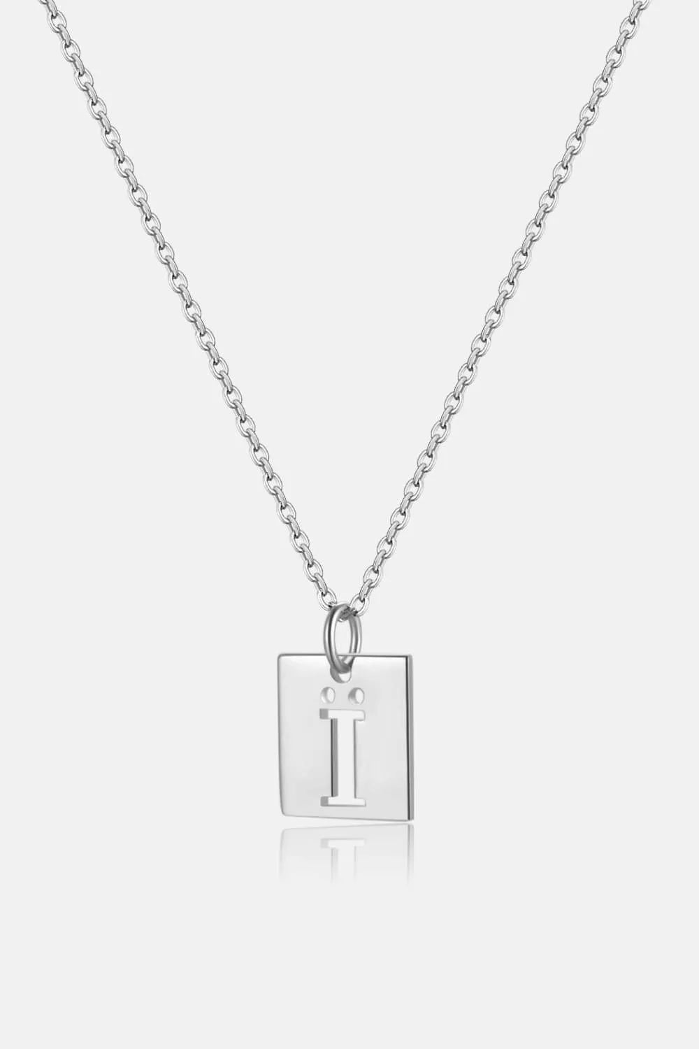 Cutout Rectangle Pendant Necklace Silver One Size Necklaces - Tophatter Daily Deals
