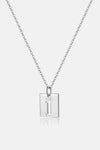 Cutout Rectangle Pendant Necklace Silver One Size Necklaces - Tophatter Daily Deals