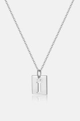 Cutout Rectangle Pendant Necklace Silver One Size Necklaces - Tophatter Daily Deals