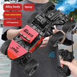 Alloy Remote Control Off-road Vehicle Four-wheel Climbing Rechargeable Racing Car Red 28cm Six Wheels Spray 0 - Tophatter Daily Deals
