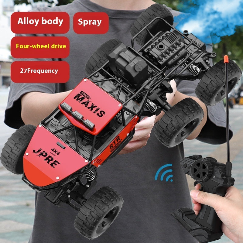 Alloy Remote Control Off-road Vehicle Four-wheel Climbing Rechargeable Racing Car Red 28cm Six Wheels Spray 0 - Tophatter Daily Deals