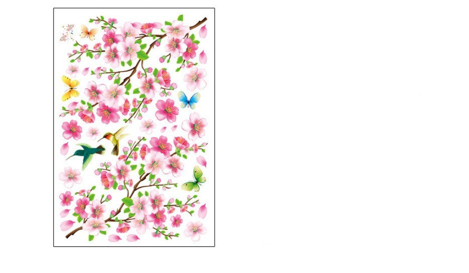 Branch Bird Living Room Glass TV Background Sticker 0 - Tophatter Daily Deals