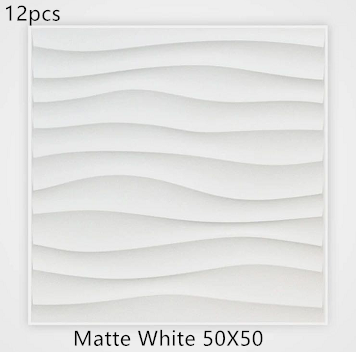 3D solid background wall panel Matte WhiteB12pc 50X50 0 - Tophatter Daily Deals