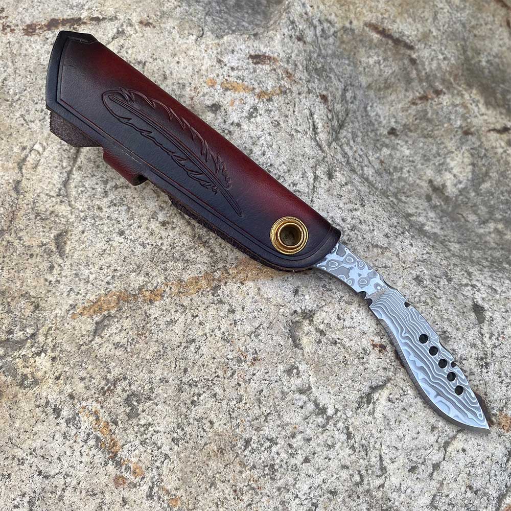 Damascus Steel Nepal Knife With Leather Case - Tophatter Daily Deals