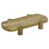 Mango Wood Serving Platter, Natural Raised Cheese Board with Feet 35 x 18 cm Serving Board - Tophatter Daily Deals