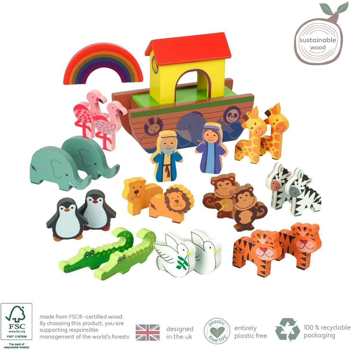 Children's Wooden Noah's Ark Christmas Advent Calendar | Wood Advent Calendar Advent Calendar For Kids | Noah's Ark Playset Advent Calendar Advent Calendar - Tophatter Daily Deals
