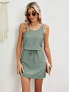 Eyelet Scoop Neck Sleeveless Dress Casual Dresses - Tophatter Daily Deals