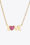18K Gold Plated LOVE Pendant Necklace Gold One Size Necklaces - Tophatter Daily Deals