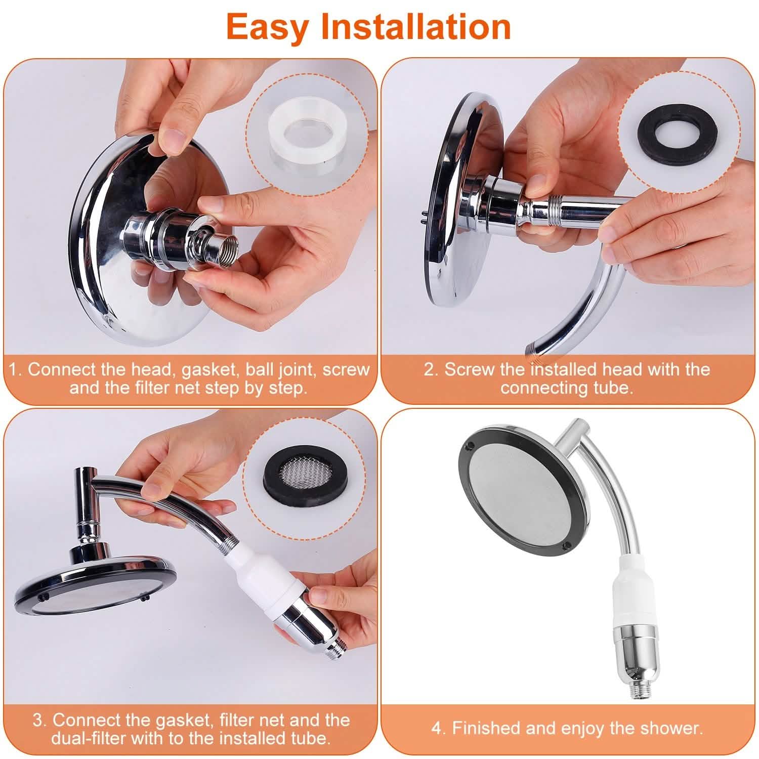 5.5-Inch High Pressure Shower Head Bath - Tophatter Daily Deals