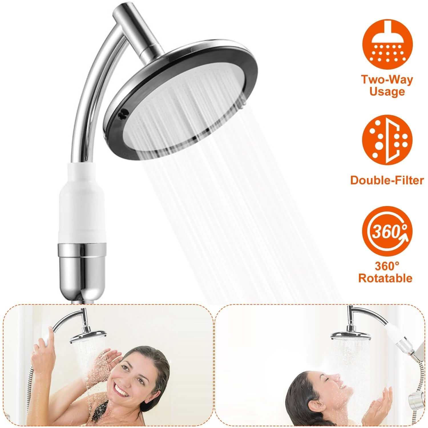 5.5-Inch High Pressure Shower Head Bath - Tophatter Daily Deals