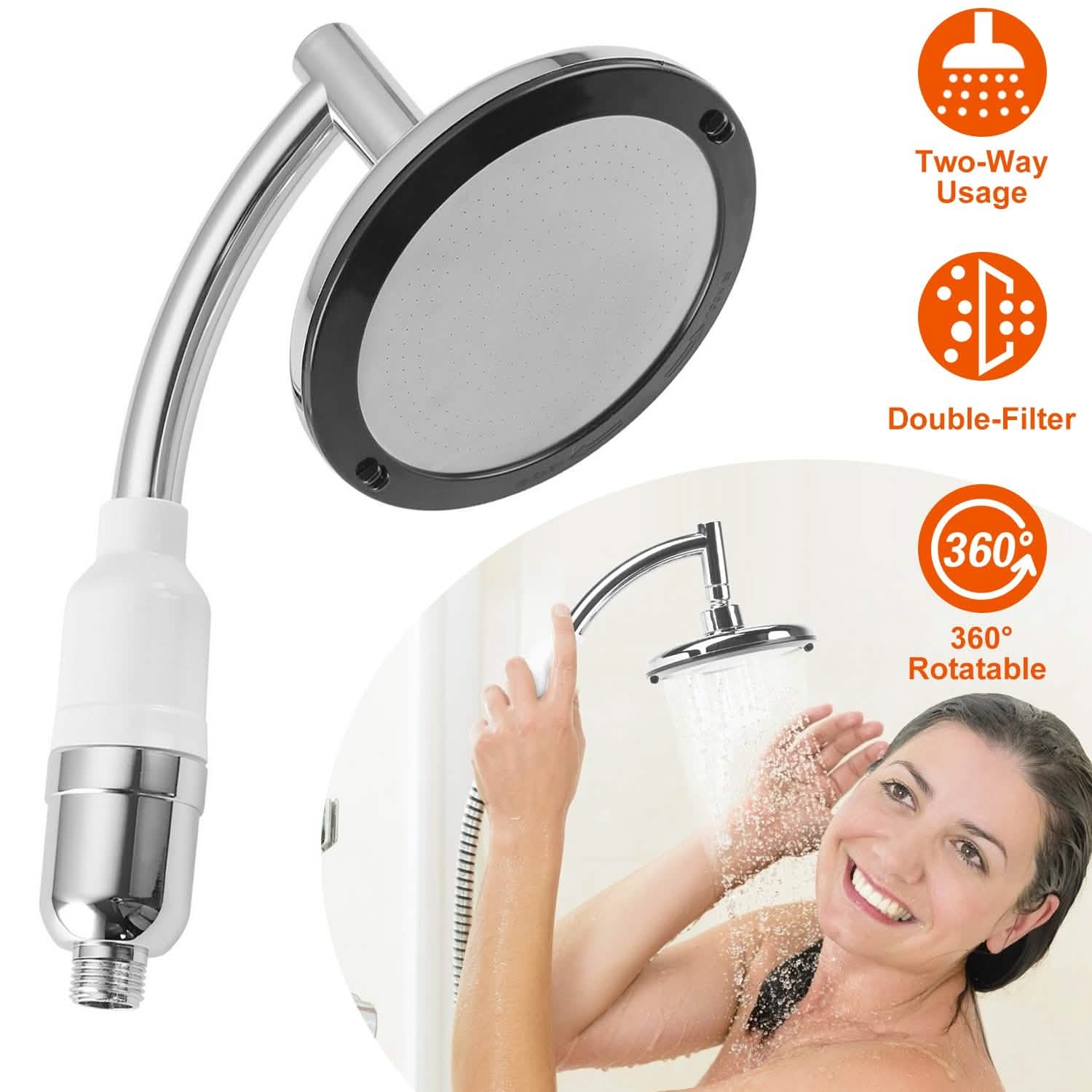 5.5-Inch High Pressure Shower Head Bath - Tophatter Daily Deals