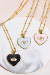 Heart & Evil Eye Shape 18K Gold Plated Pendant Necklace Necklaces - Tophatter Daily Deals