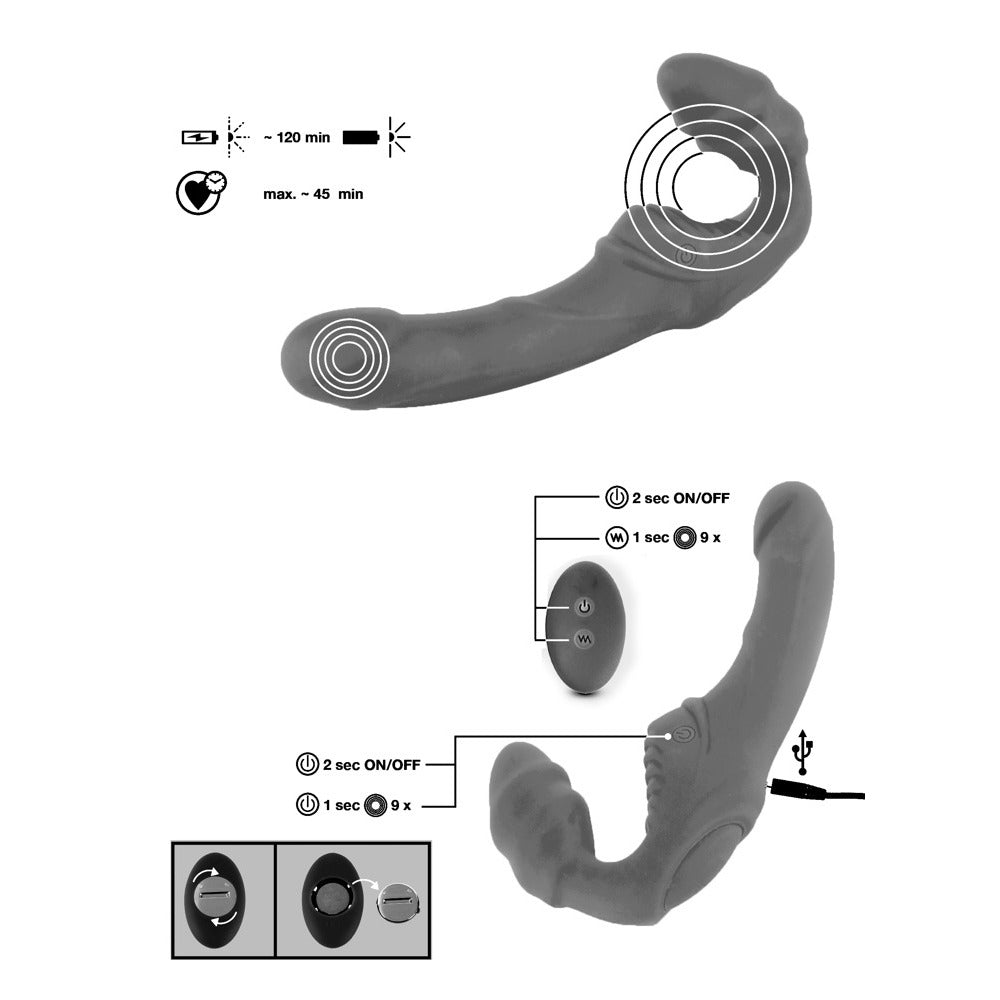 Vibrating Strapless StrapOn 2 – Dual Vibrator Strapless Strap-On > Dildos > Strapless Strap Ons - Tophatter Daily Deals