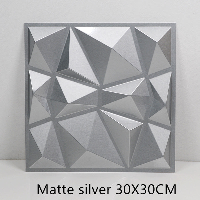 3D solid background wall panel Matte silver 30X30 0 - Tophatter Daily Deals