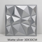 3D solid background wall panel Matte silver 30X30 0 - Tophatter Daily Deals