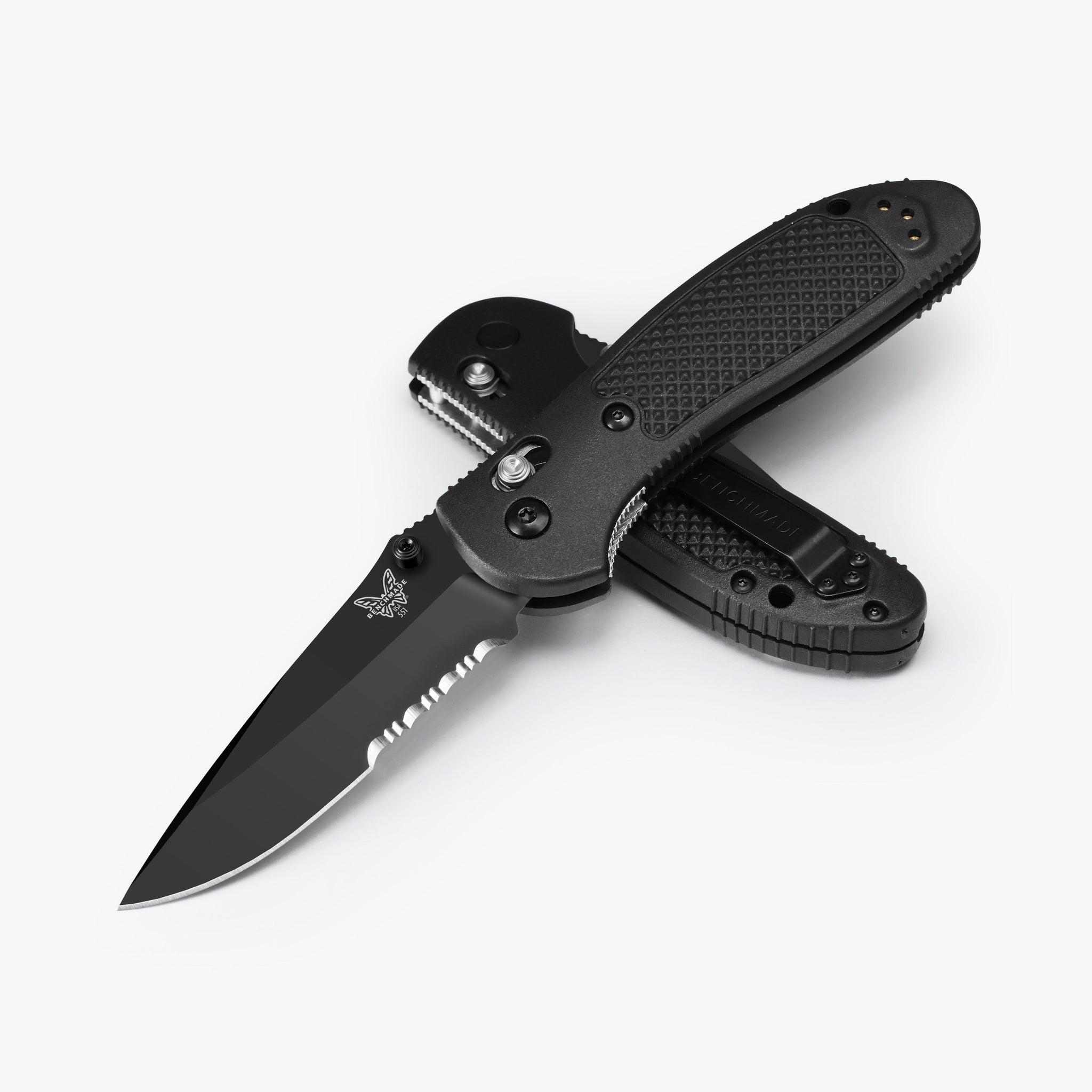 Benchmade Griptilian - AXIS Lock - Black Blade - Combo Edge - 551SBK-S30V Knives - Tophatter Daily Deals
