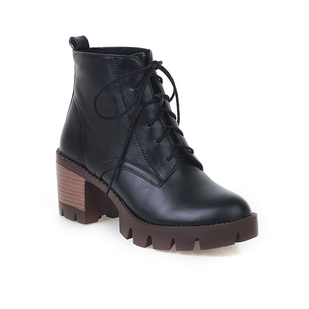 Boots with round head and thick heel Black 0 - Tophatter Daily Deals