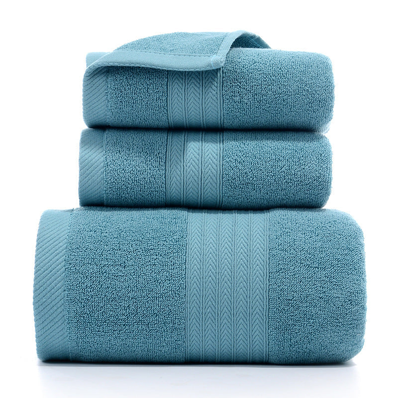 Bath Towel Three-piece Gift Box Fishbone green 0 - Tophatter Daily Deals