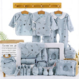 Baby Gift Box Set Cotton Newborn Clothes Blue 18piece set One size 0 - Tophatter Daily Deals