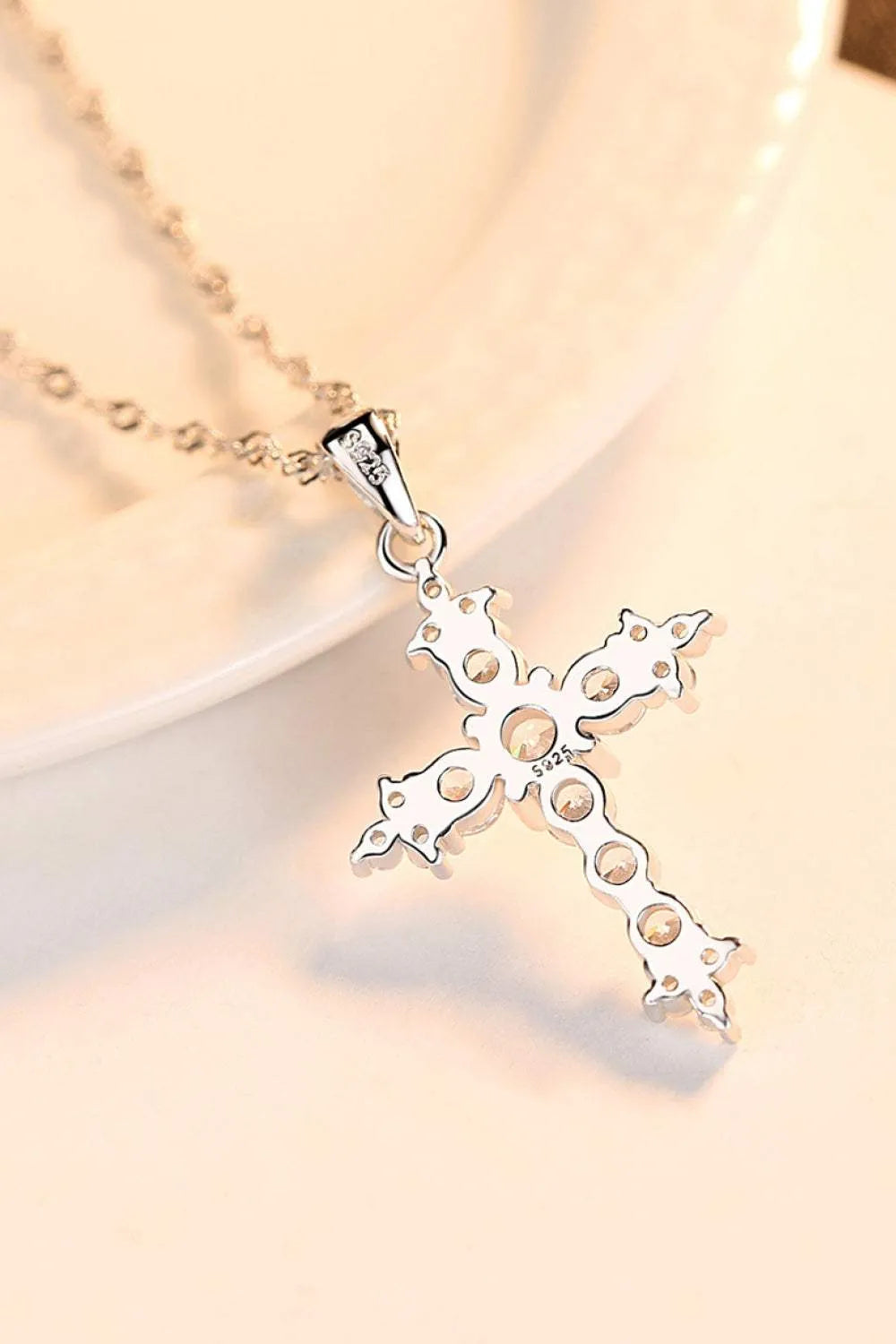 Zircon Cross Pendant 925 Sterling Silver Necklace Necklaces - Tophatter Daily Deals