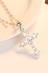 Zircon Cross Pendant 925 Sterling Silver Necklace Necklaces - Tophatter Daily Deals