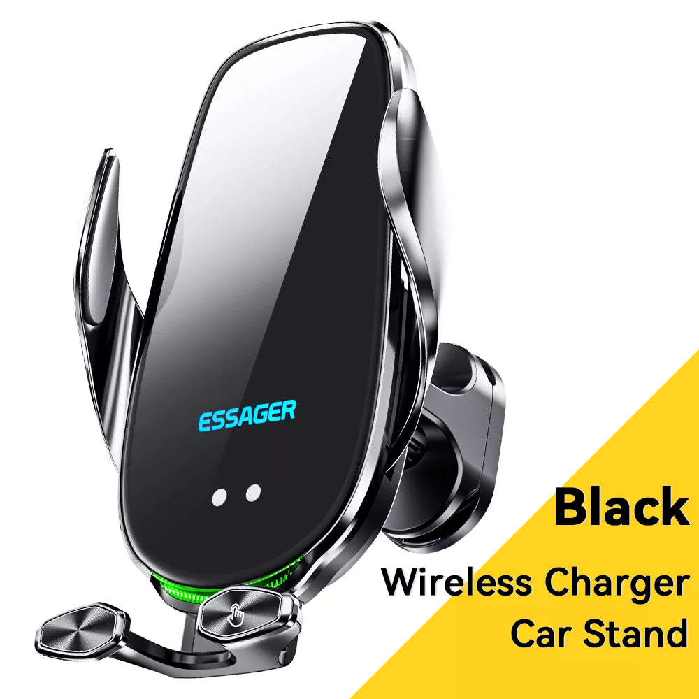 15W Intelligent Infrared Sensor Wireless Charger On-board Bracket Black 0 - Tophatter Daily Deals