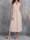 Ruched Sleeveless Midi Dress Dust Storm Casual Dresses - Tophatter Daily Deals