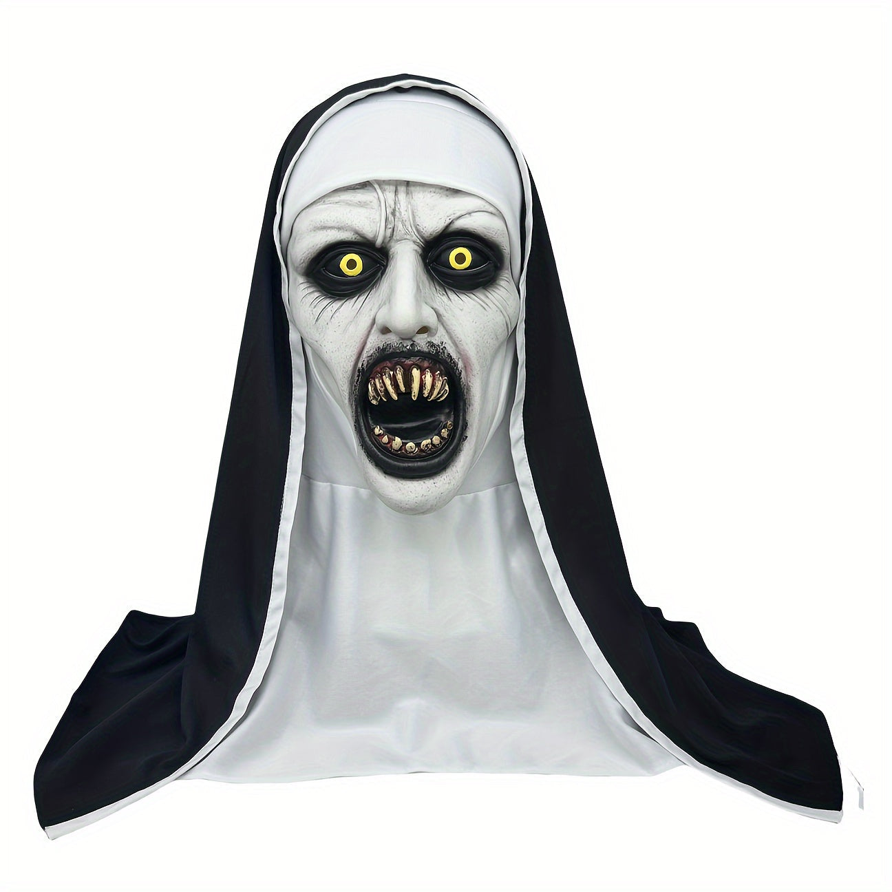 Synthetic Latex Spooky Nun Mask Halloween Costume Halloween - Tophatter Daily Deals