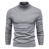 Soft Men's Turtleneck Sweater - Slim Fit Viscose Winter Gray 3D Changing Face Moving Picture Frame - Tophatter Daily Deals
