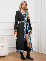 Floral Tie Front Long Sleeve Robe Sleep Dresses - Tophatter Daily Deals
